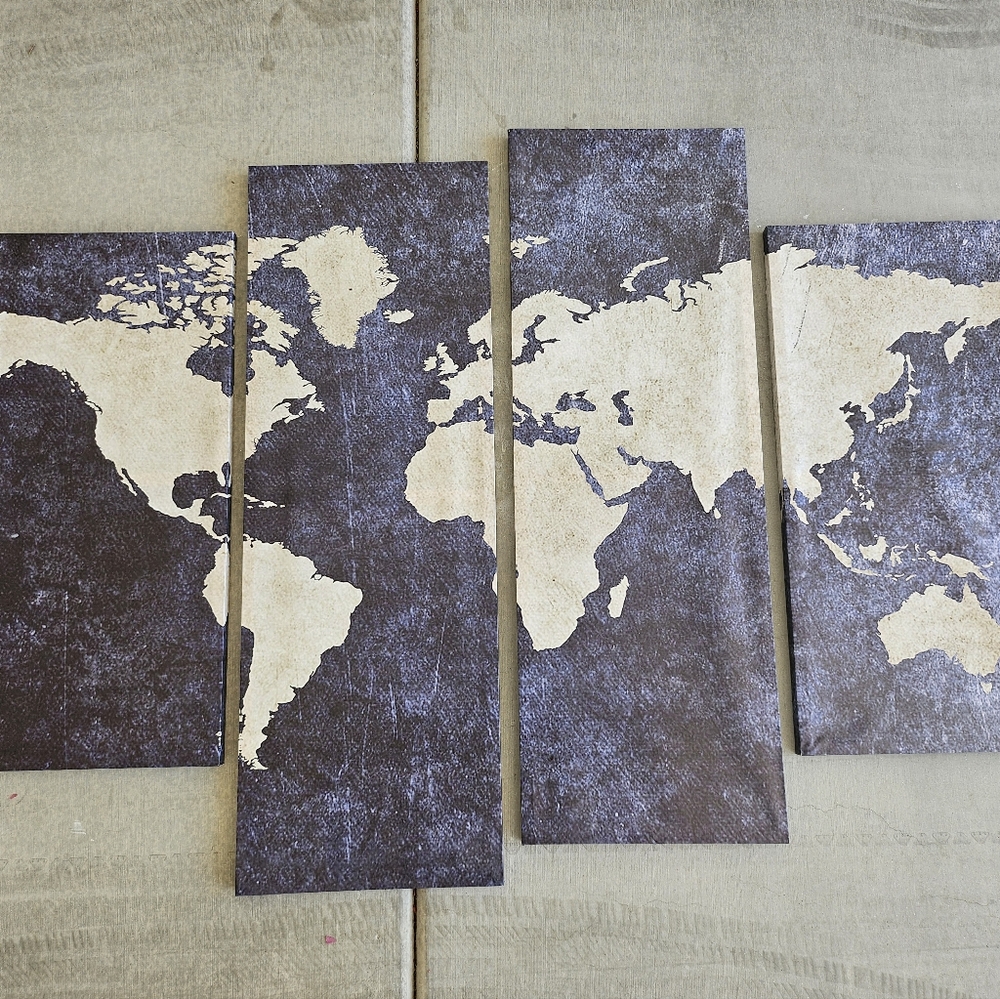 4 piece World Wall Art Set